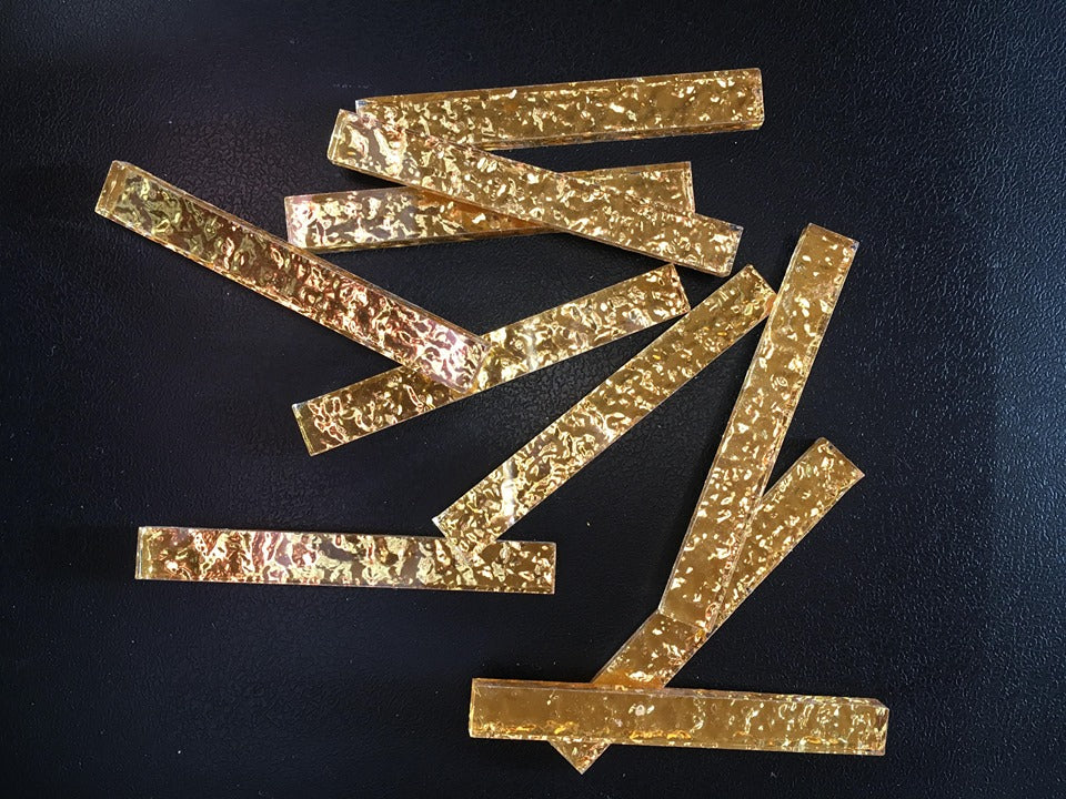 Glass silver backed strips: GOLD JN018-64 50gm bag