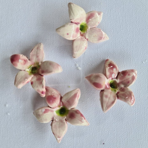 Clay Flowers- 3D- pink - $2.50 each