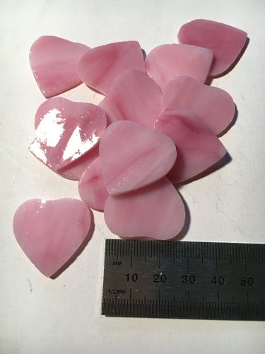 Precut Glass Shapes: Pink Hearts 50gm bagSG12-02H