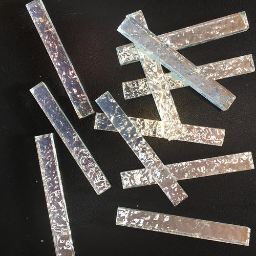 Glass silver backed strips: SILVER  JN028-64 50gm bag