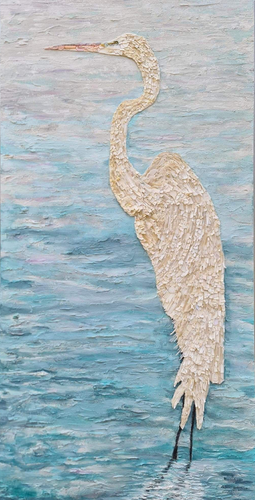 Great White Egret Original Art by Helen Bellino